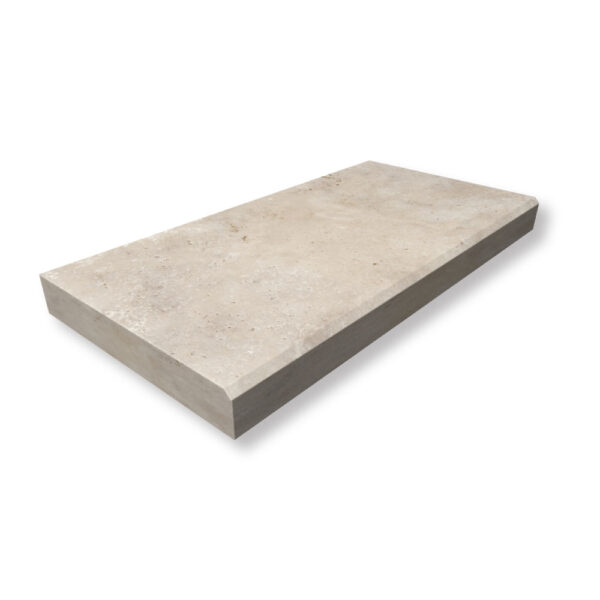 Ivory Premium Travertine Pool Coping - Eased Edge (600x600)